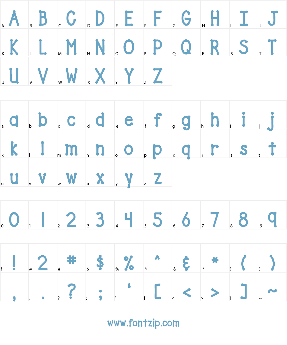 DJB Drives Me Dotty Font Character